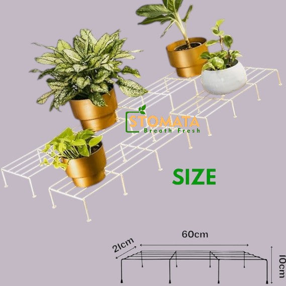 Indigo Anti Rust Metal Plant Stand for balcony (Set of 4) | Planter stand for living room - 24 inches | Pot stand for outdoor & Indoor plants