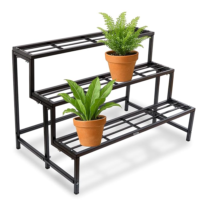 Heavy Duty Step Planter Stand (Easy Assembly) Indoor Planter Stand | Balcony Plant Pot Stand | Gardening Pot Stands (3 Step)