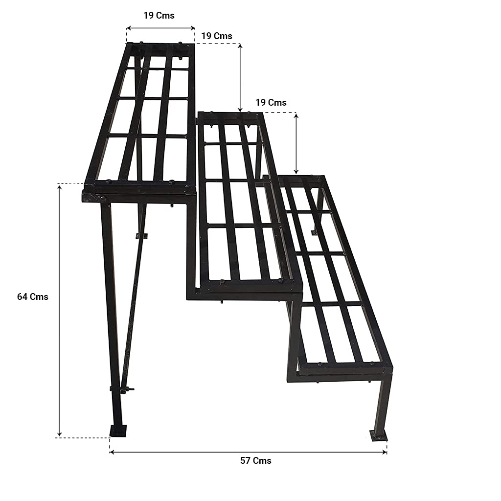 Heavy Duty Step Planter Stand (Easy Assembly) Indoor Planter Stand | Balcony Plant Pot Stand | Gardening Pot Stands (3 Step)