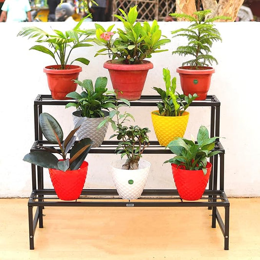 Heavy Duty Step Planter Stand (Easy Assembly) Indoor Planter Stand | Balcony Plant Pot Stand | Gardening Pot Stands (3 Step)